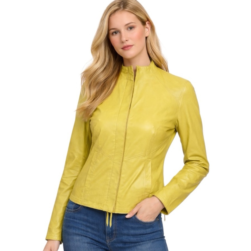 Philippe Adec Green Leather Jacket